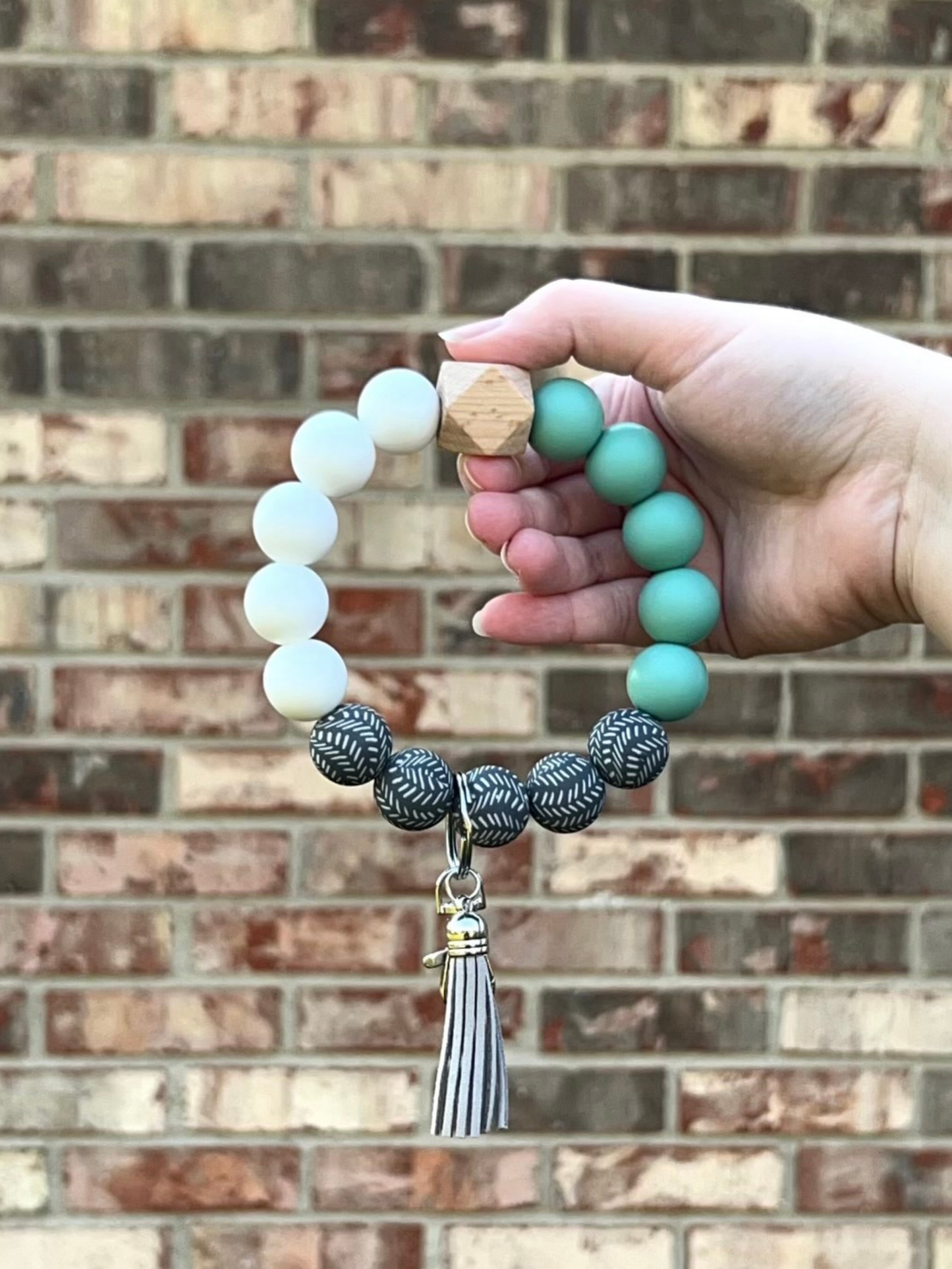 Brushstroke Beaded Wristlet