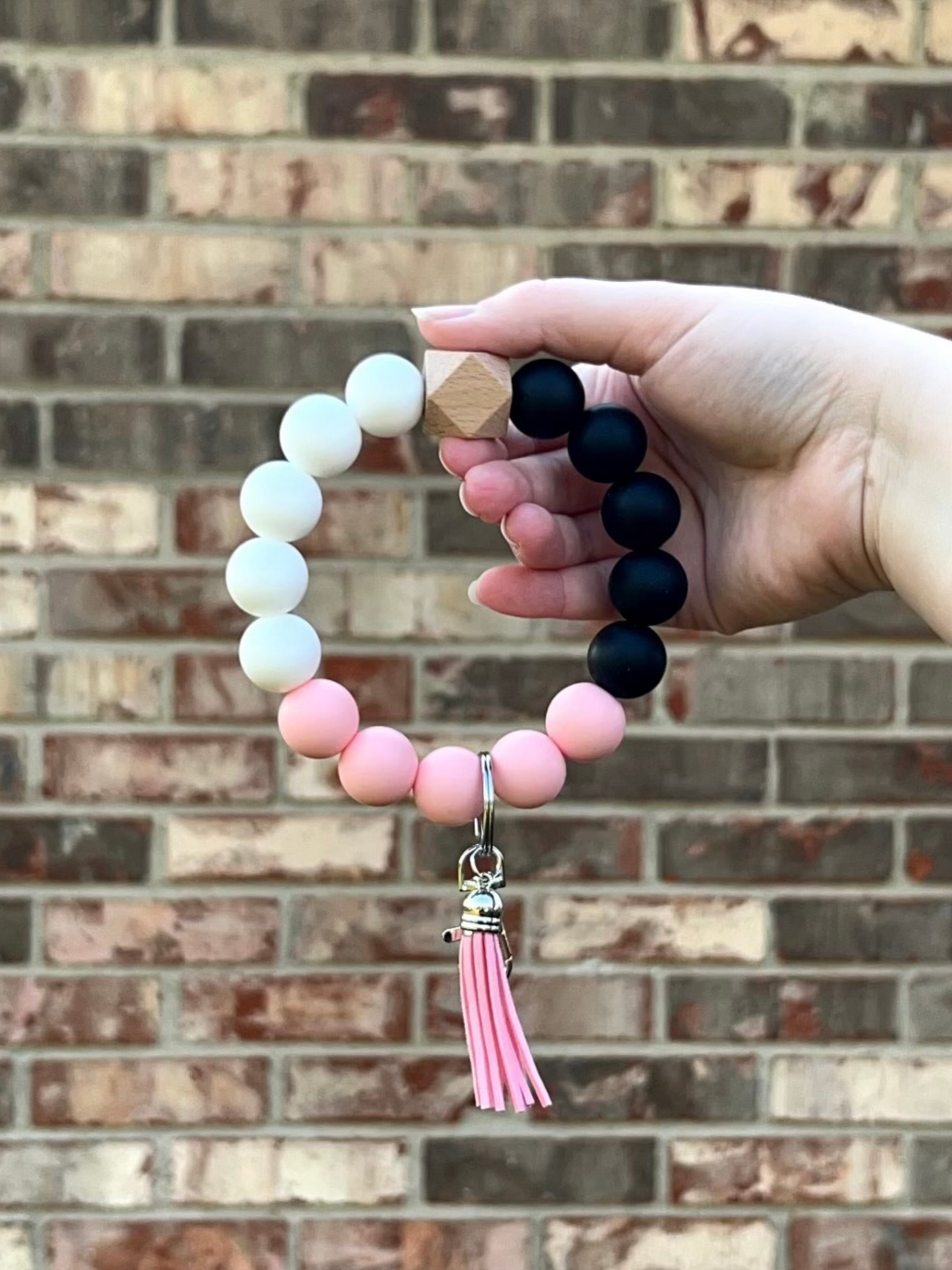 Soft Pink Beaded Wristlet