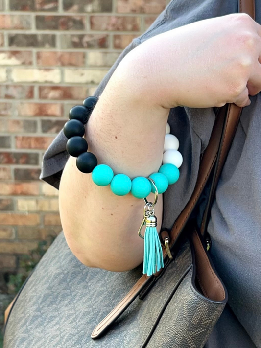 Turquoise Beaded Wristlet
