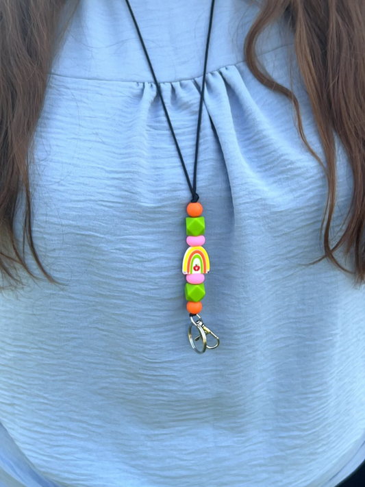 Teacher's Rainbow Lanyard