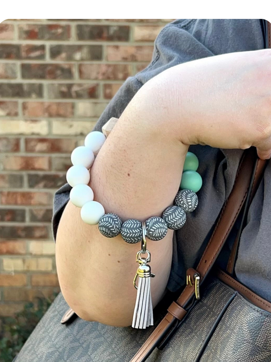 Brushstroke Beaded Wristlet